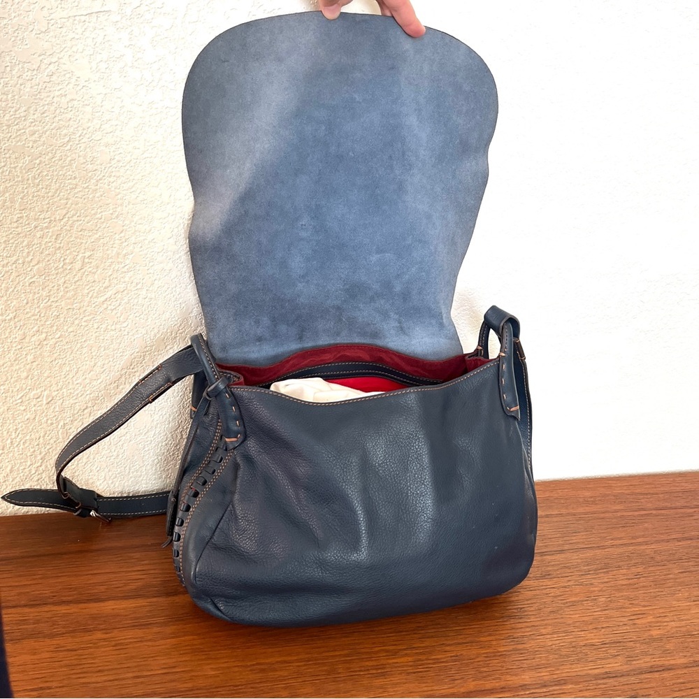 Dooney & Bourke Montecatini Braided Saddle Bag Crossbody in Navy - D&B Italia - Picture 3 of 16